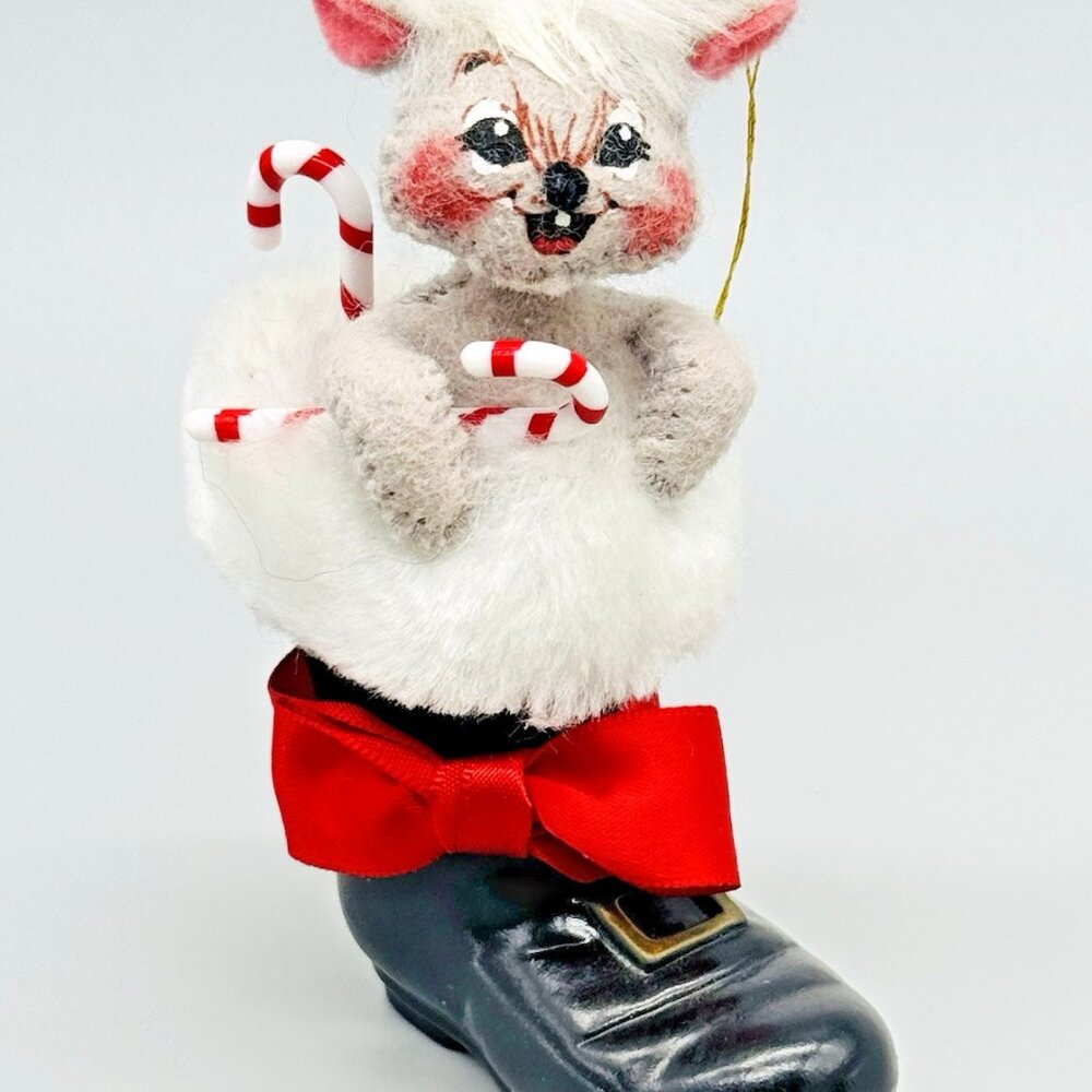Annalee Special Delivery Santa Boot Mouse‎ Ornament Eyes Open 4 inch 2005